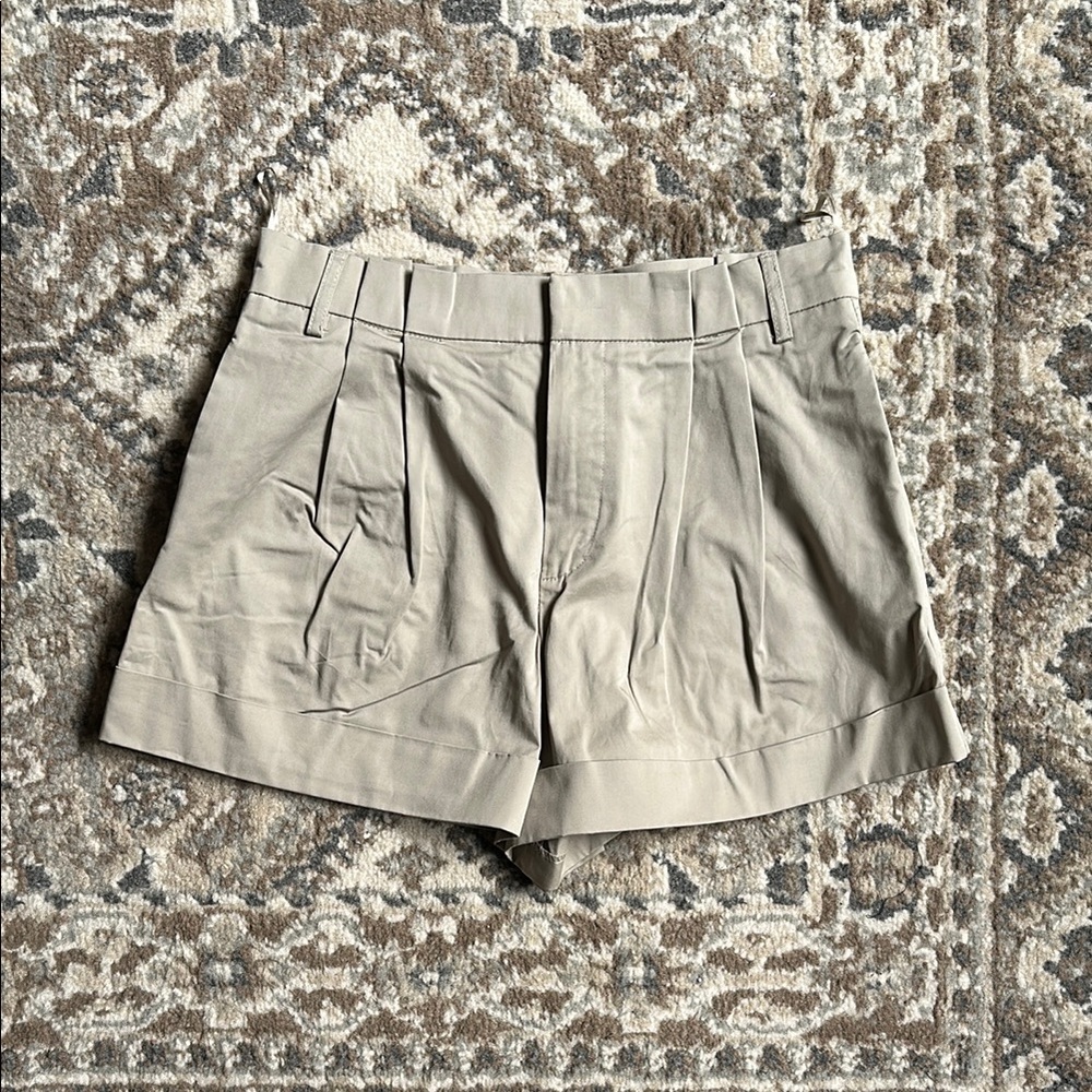 NWT Zara Tan Shorts with Pleated Front